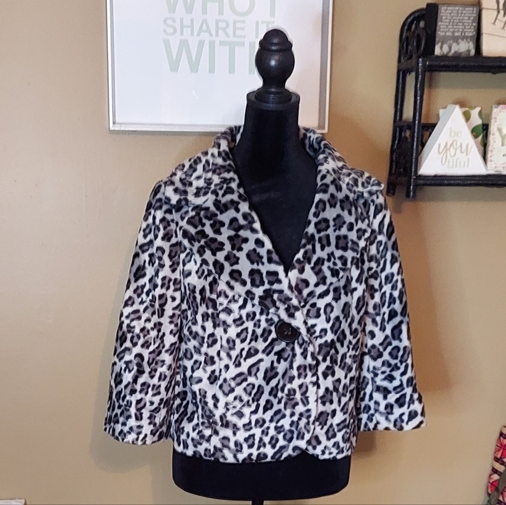 Halogen Faux Fur 1/4 Sleeve Coat